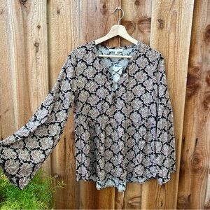 🌿 Anthropologie Bohemian Bellsleeve Peasant Peplum Blouse 🌿